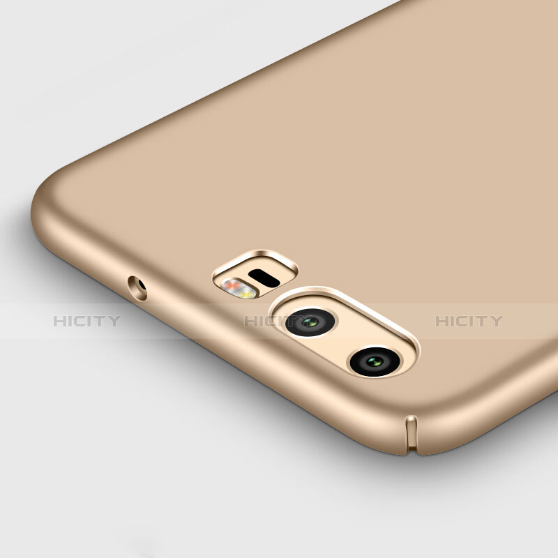 Cover Plastica Rigida Opaca con Anello Supporto per Huawei P10 Plus Oro