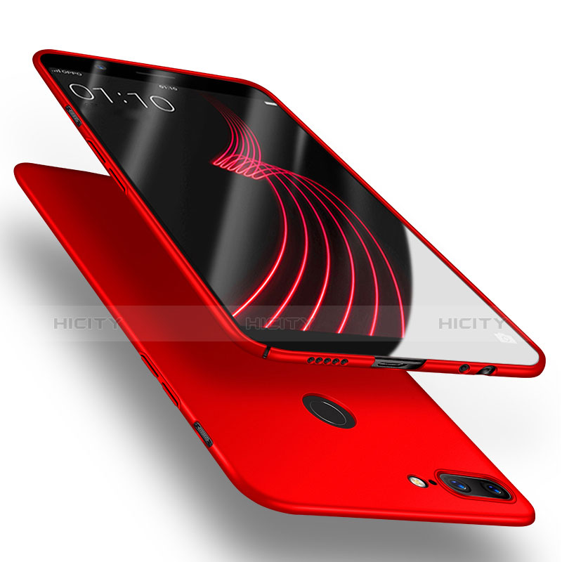 Cover Plastica Rigida Opaca con Anello Supporto per OnePlus 5T A5010 Rosso