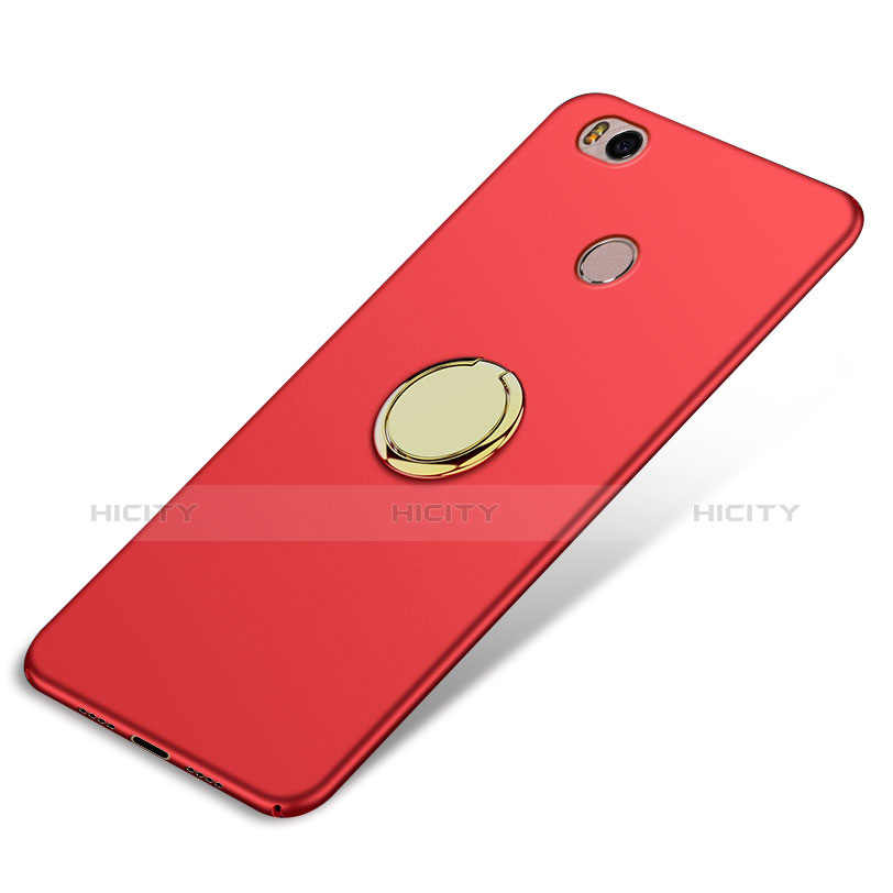 Cover Plastica Rigida Opaca con Anello Supporto per Xiaomi Mi 4S Rosso