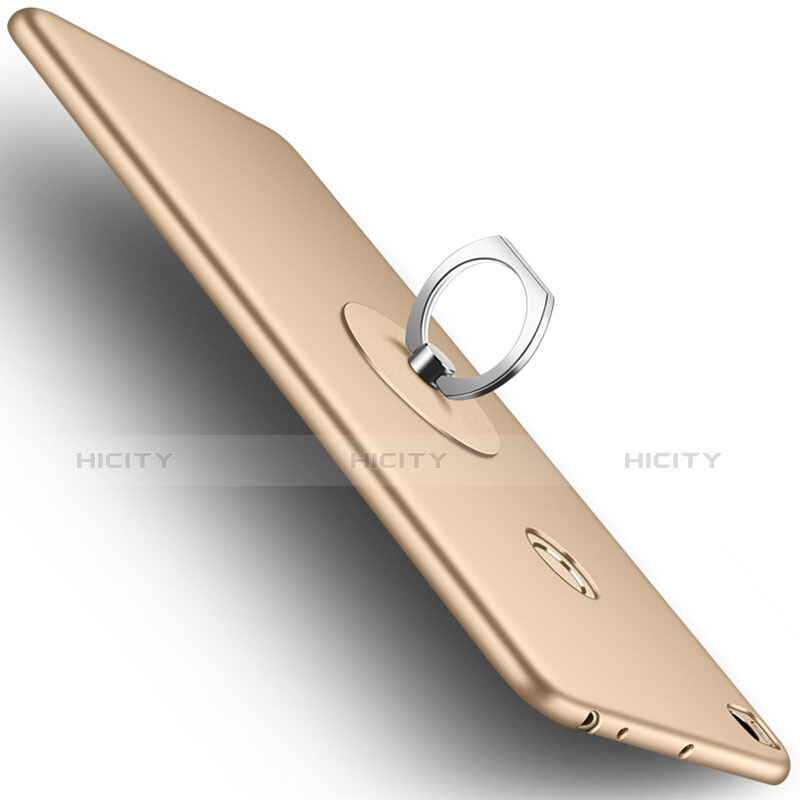 Cover Plastica Rigida Opaca con Anello Supporto per Xiaomi Mi Max 2 Oro