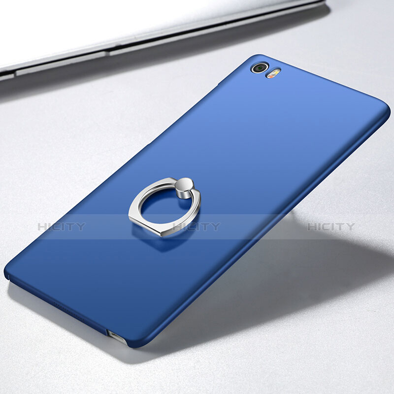 Cover Plastica Rigida Opaca con Anello Supporto per Xiaomi Mi Note Blu