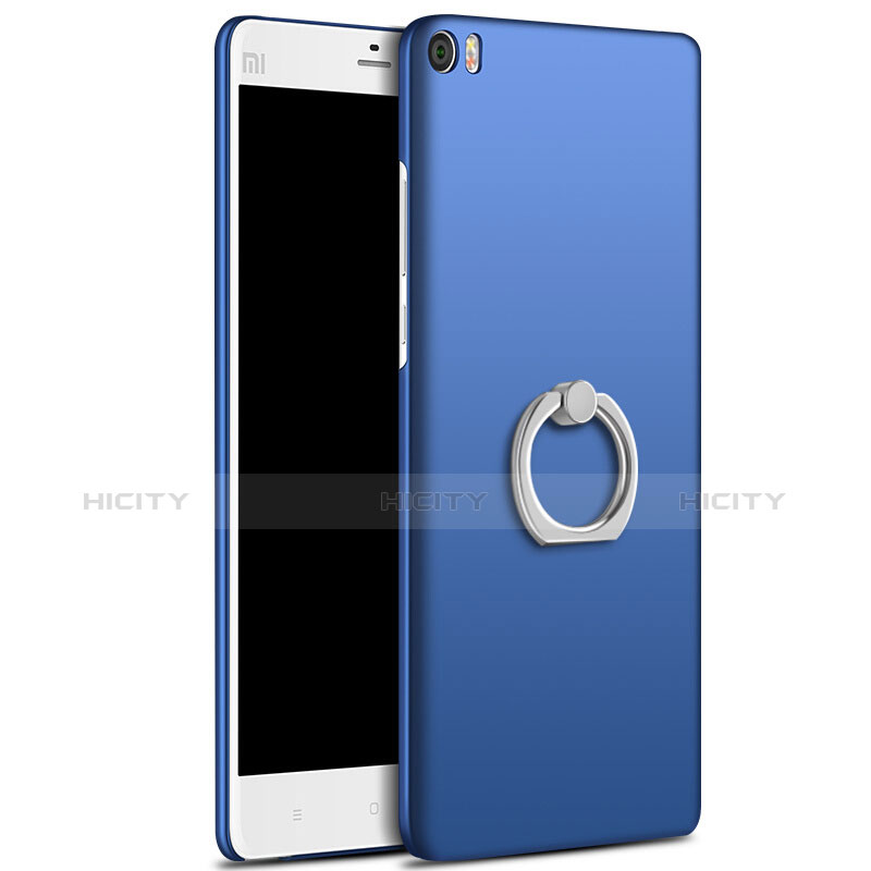 Cover Plastica Rigida Opaca con Anello Supporto per Xiaomi Mi Note Blu