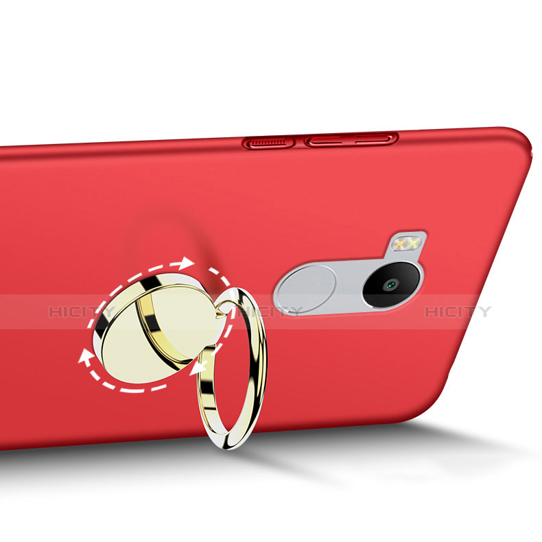 Cover Plastica Rigida Opaca con Anello Supporto per Xiaomi Redmi 4 Prime High Edition Rosso