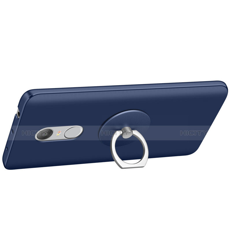 Cover Plastica Rigida Opaca con Anello Supporto per Xiaomi Redmi Note 4 Blu