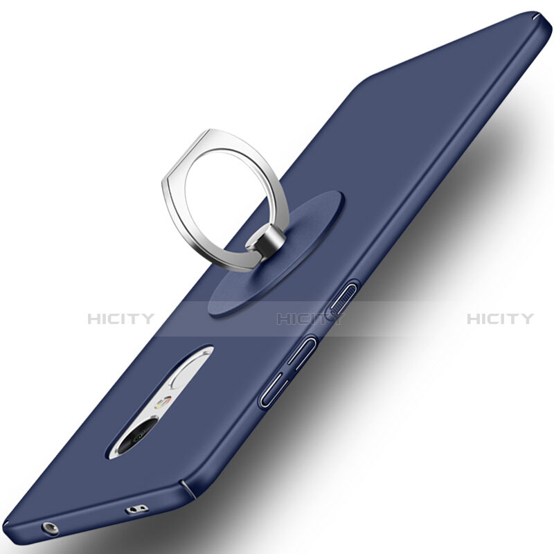 Cover Plastica Rigida Opaca con Anello Supporto per Xiaomi Redmi Note 4 Standard Edition Blu