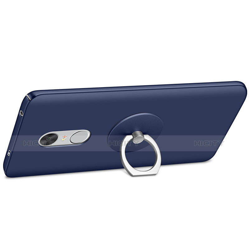 Cover Plastica Rigida Opaca con Anello Supporto per Xiaomi Redmi Note 4 Standard Edition Blu