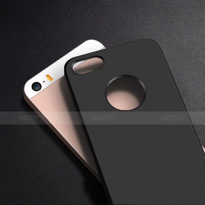 Cover Plastica Rigida Opaca con Foro per Apple iPhone 5 Nero