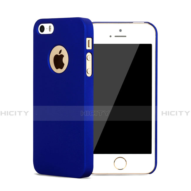 Cover Plastica Rigida Opaca con Foro per Apple iPhone 5S Blu