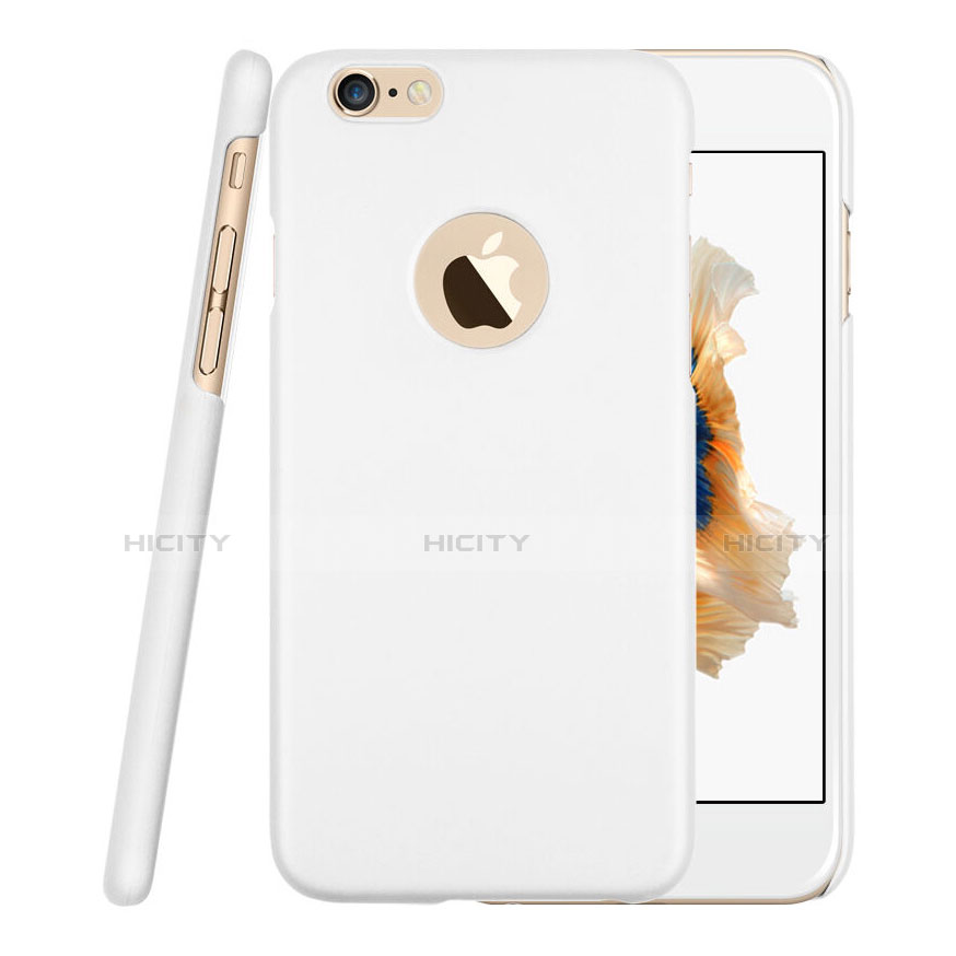 Cover Plastica Rigida Opaca con Foro per Apple iPhone 6 Plus Bianco