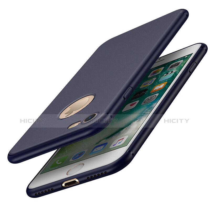Cover Plastica Rigida Opaca con Foro per Apple iPhone 7 Blu