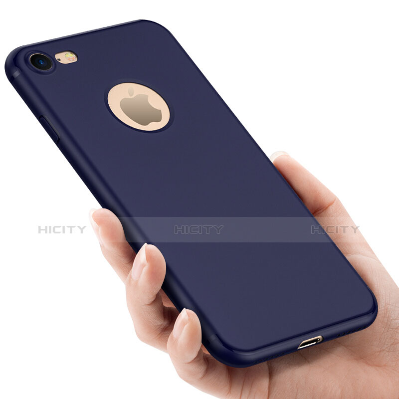 Cover Plastica Rigida Opaca con Foro per Apple iPhone 8 Blu