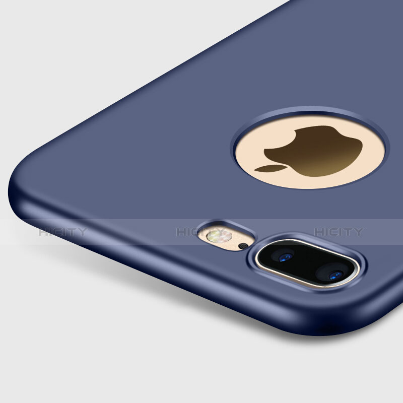Cover Plastica Rigida Opaca con Foro per Apple iPhone 8 Plus Blu