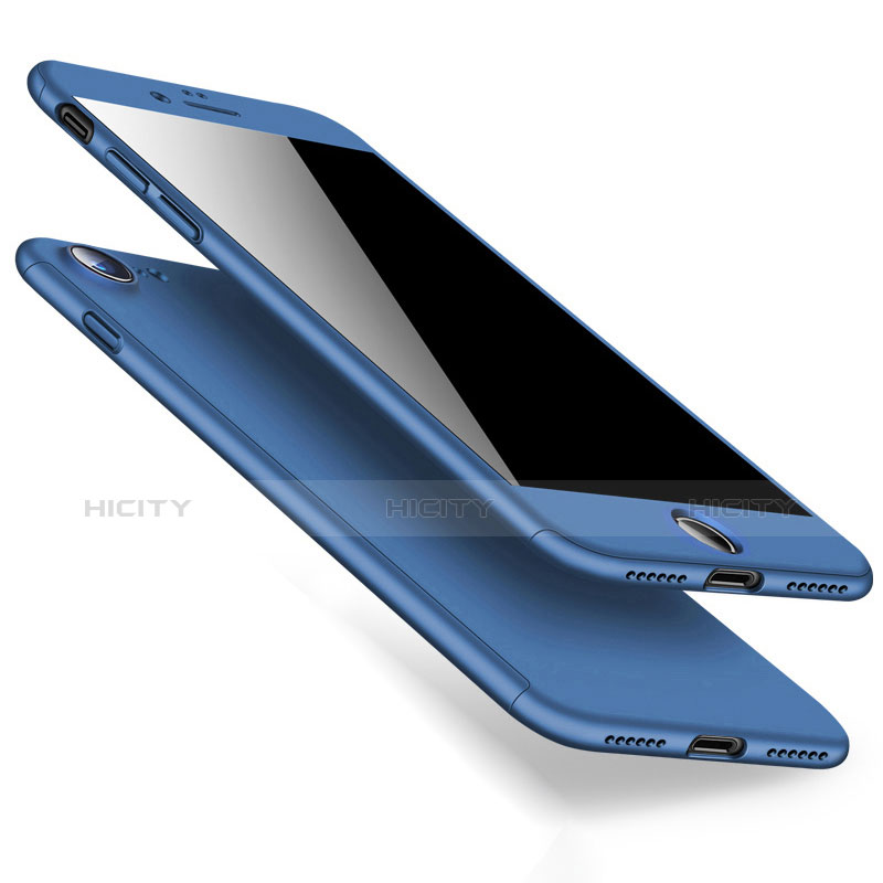 Cover Plastica Rigida Opaca Fronte e Retro 360 Gradi per Apple iPhone 7 Blu