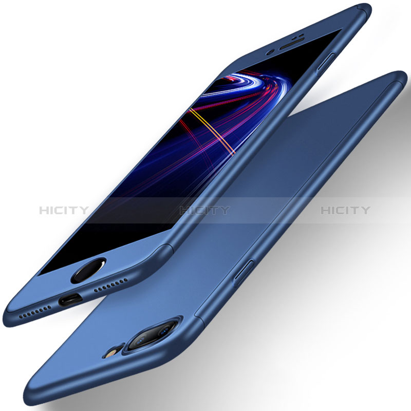 Cover Plastica Rigida Opaca Fronte e Retro 360 Gradi Q01 per Apple iPhone 8 Plus Blu