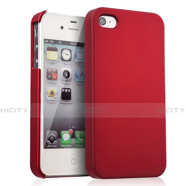 Cover Plastica Rigida Opaca per Apple iPhone 4S Rosso