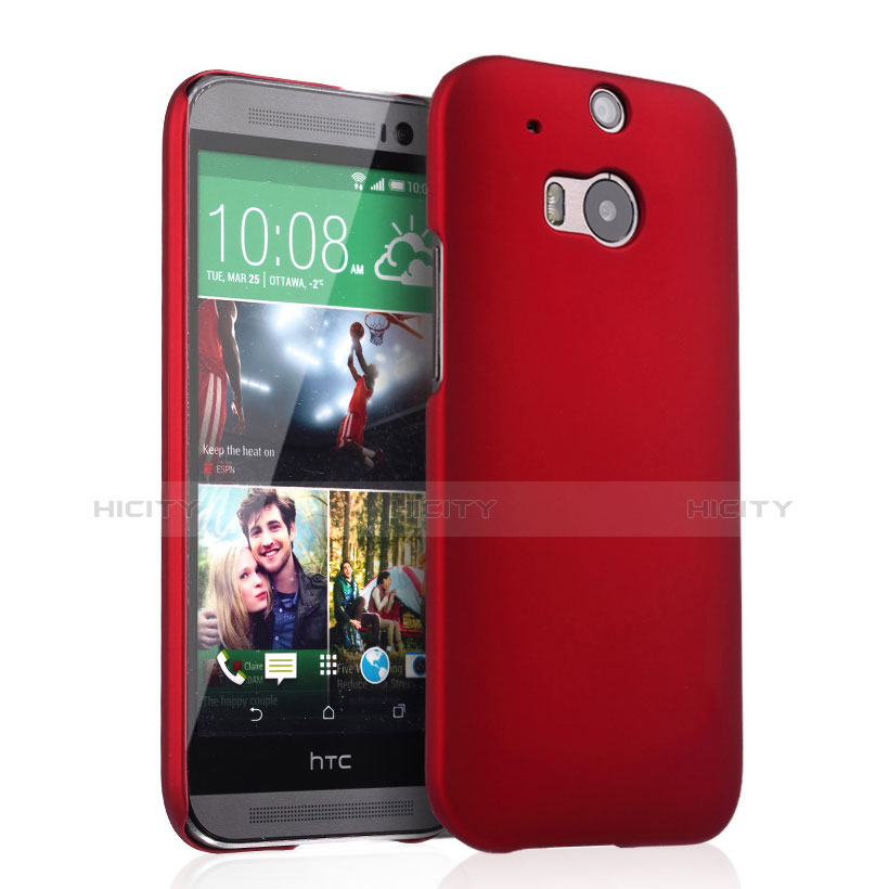 Cover Plastica Rigida Opaca per HTC One M8 Rosso