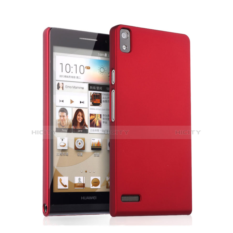 Cover Plastica Rigida Opaca per Huawei Ascend P6 Rosso