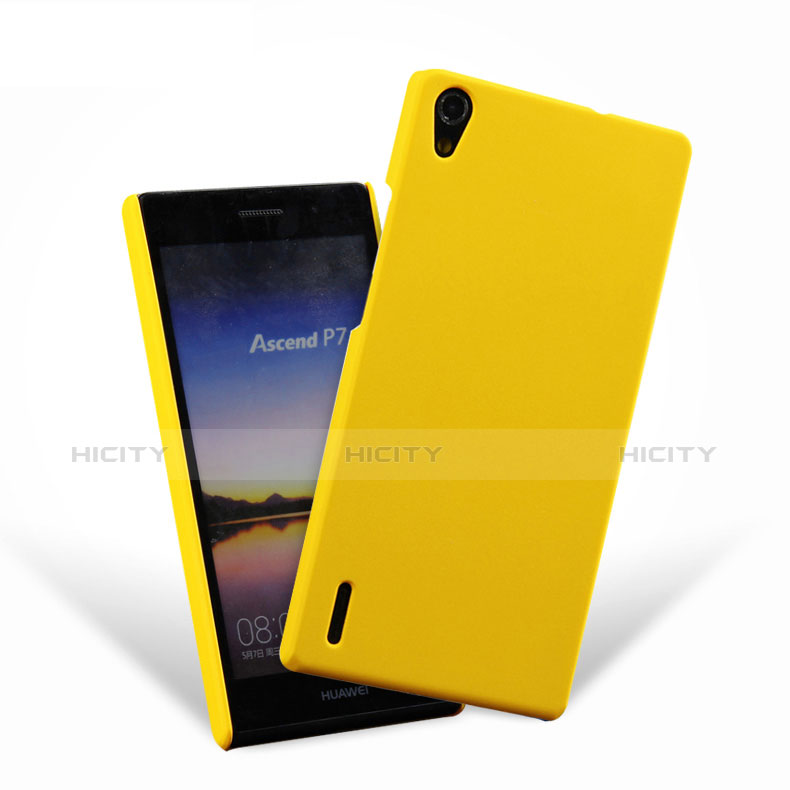 Cover Plastica Rigida Opaca per Huawei Ascend P7 Giallo