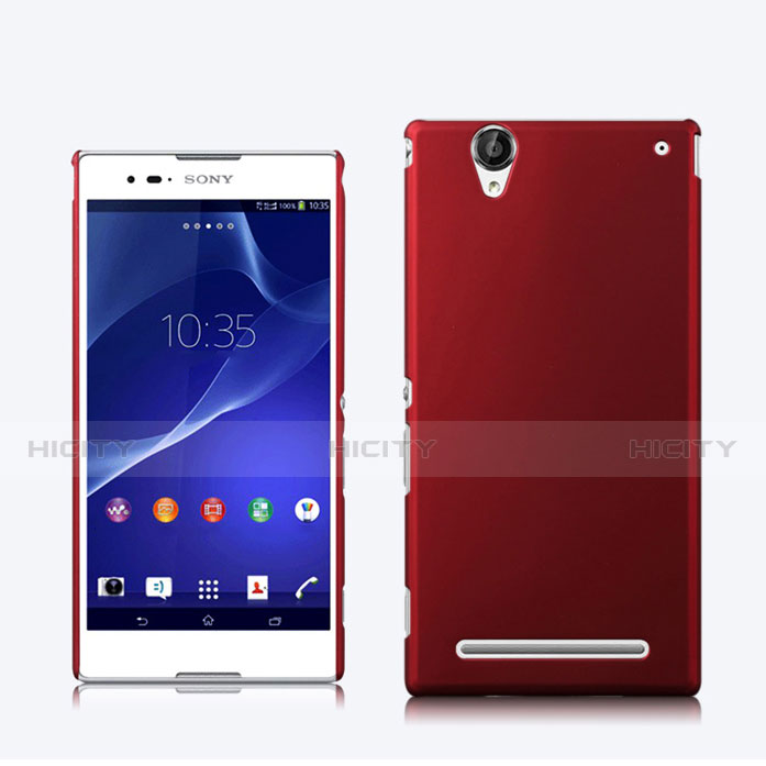 Cover Plastica Rigida Opaca per Sony Xperia T2 Ultra Dual Rosso