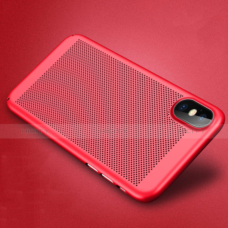 Cover Plastica Rigida Perforato per Apple iPhone X Rosso