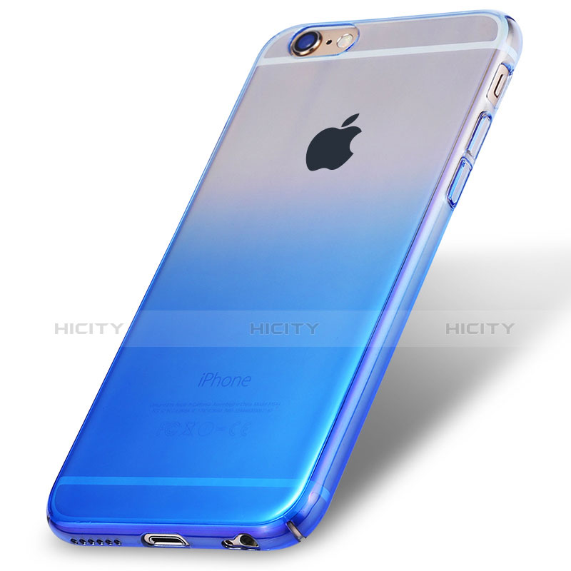 Cover Plastica Trasparente Rigida Sfumato per Apple iPhone 6 Blu