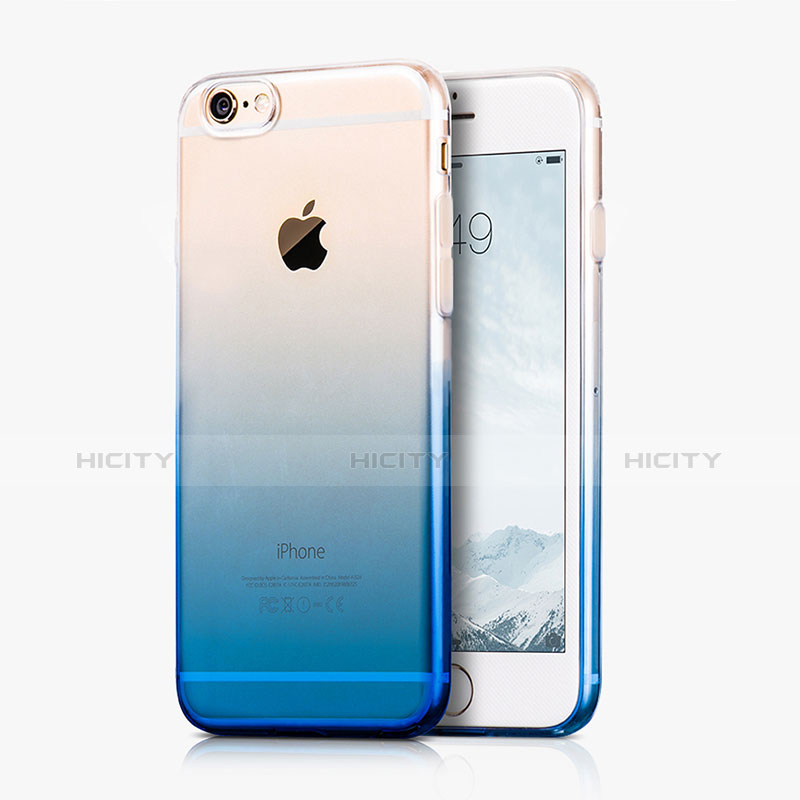 Cover Plastica Trasparente Rigida Sfumato per Apple iPhone 6 Blu