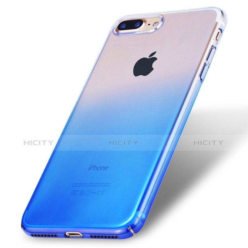 Cover Plastica Trasparente Rigida Sfumato per Apple iPhone 7 Plus Blu