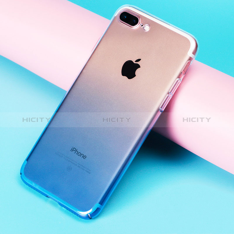 Cover Plastica Trasparente Rigida Sfumato per Apple iPhone 8 Plus Blu