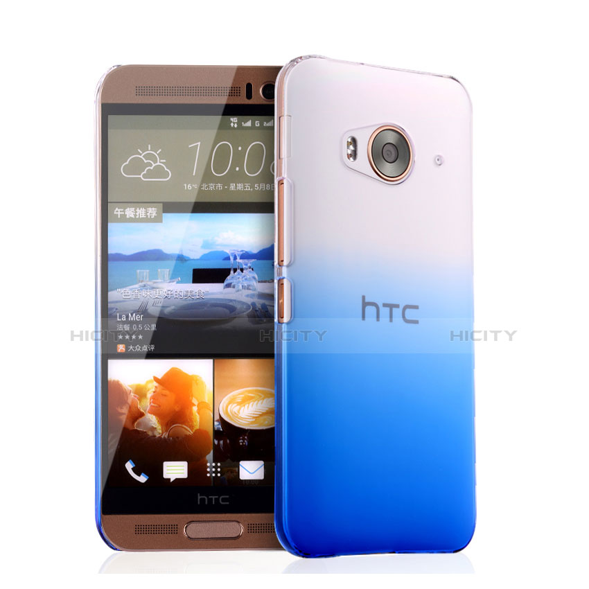 Cover Plastica Trasparente Rigida Sfumato per HTC One Me Blu