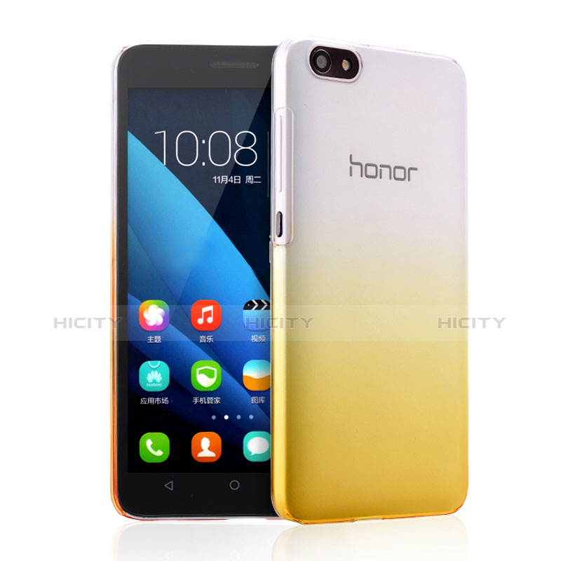 Cover Plastica Trasparente Rigida Sfumato per Huawei Honor 4X Giallo