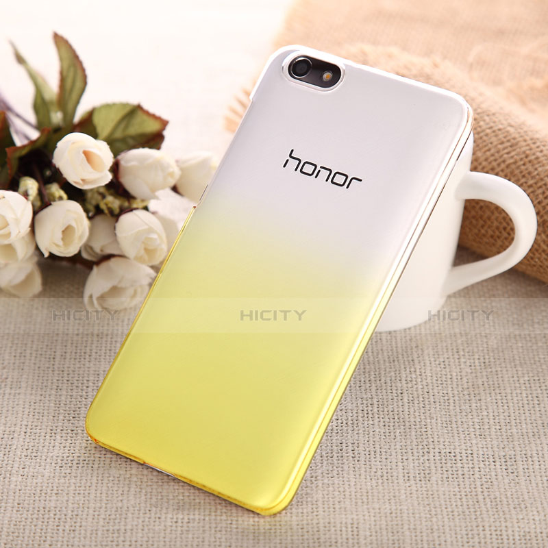 Cover Plastica Trasparente Rigida Sfumato per Huawei Honor 4X Giallo
