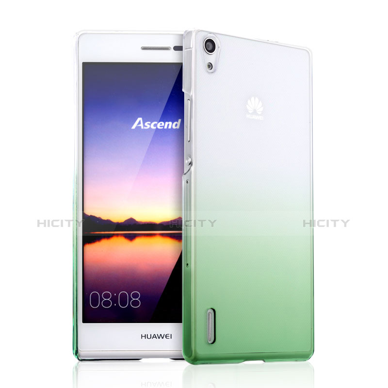 Cover Plastica Trasparente Rigida Sfumato per Huawei P7 Dual SIM Verde