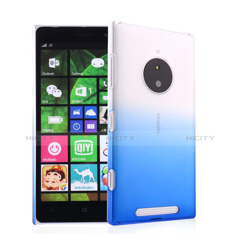 Cover Plastica Trasparente Rigida Sfumato per Nokia Lumia 830 Blu