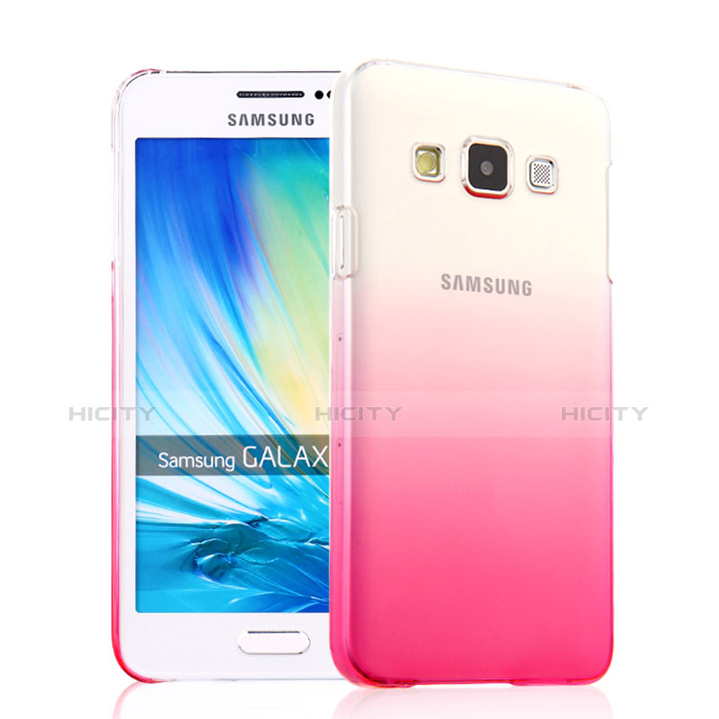 Cover Plastica Trasparente Rigida Sfumato per Samsung Galaxy A3 SM-300F Rosa