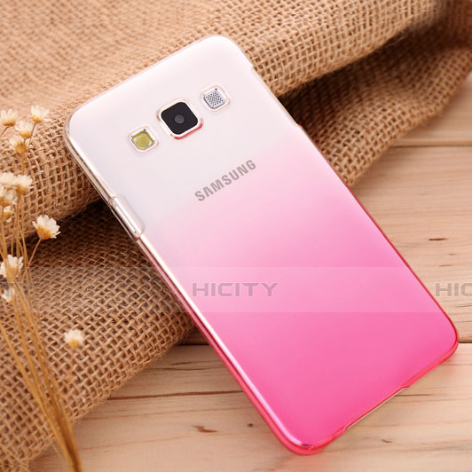 Cover Plastica Trasparente Rigida Sfumato per Samsung Galaxy A3 SM-300F Rosa