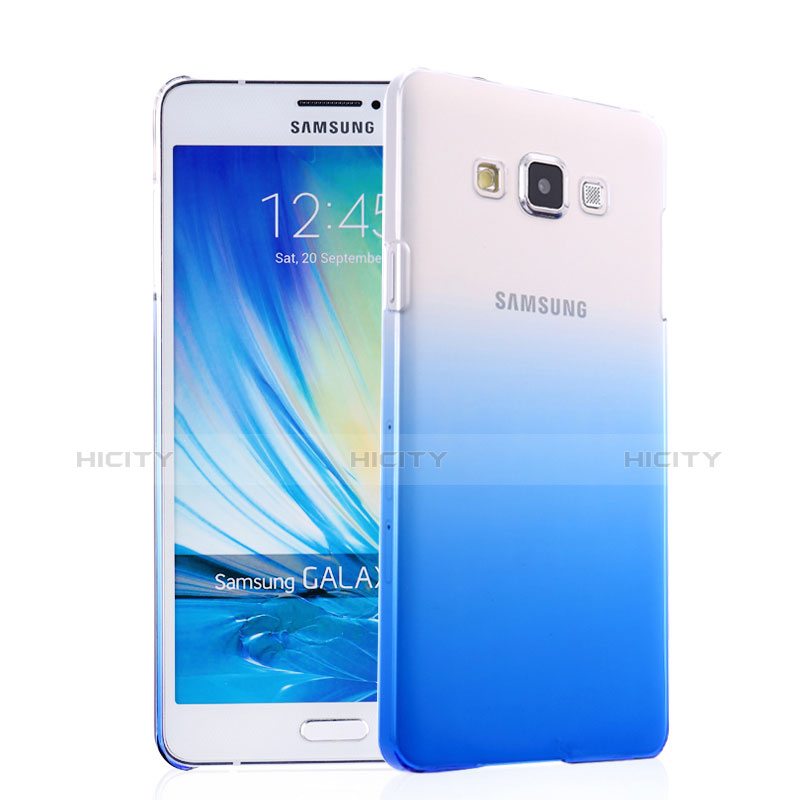 Cover Plastica Trasparente Rigida Sfumato per Samsung Galaxy A7 Duos SM-A700F A700FD Blu