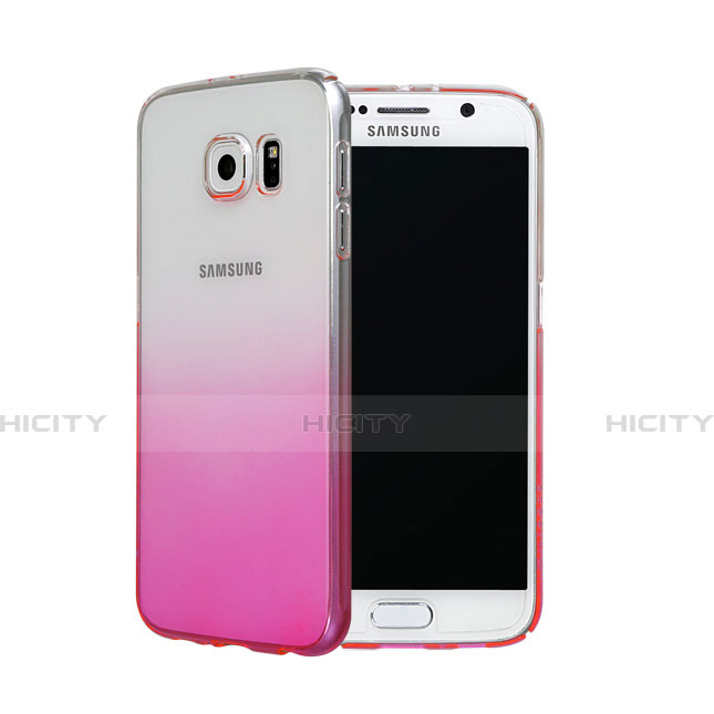 Cover Plastica Trasparente Rigida Sfumato per Samsung Galaxy S6 SM-G920 Rosa