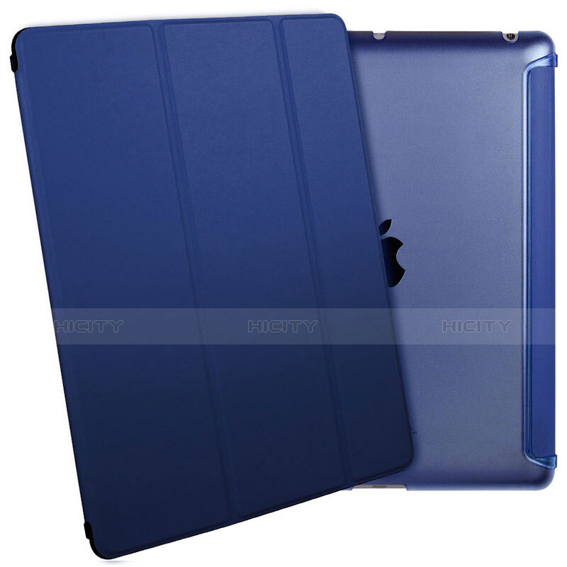 Cover Portafoglio In Pelle con Supporto L01 per Apple iPad 2 Blu
