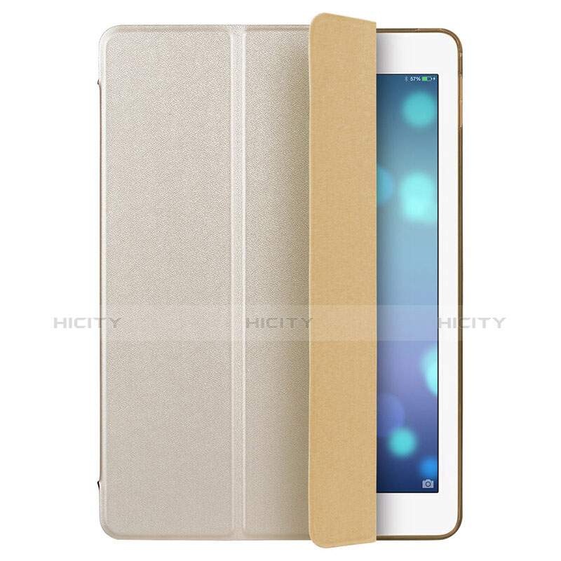 Cover Portafoglio In Pelle con Supporto L01 per Apple iPad Air Oro