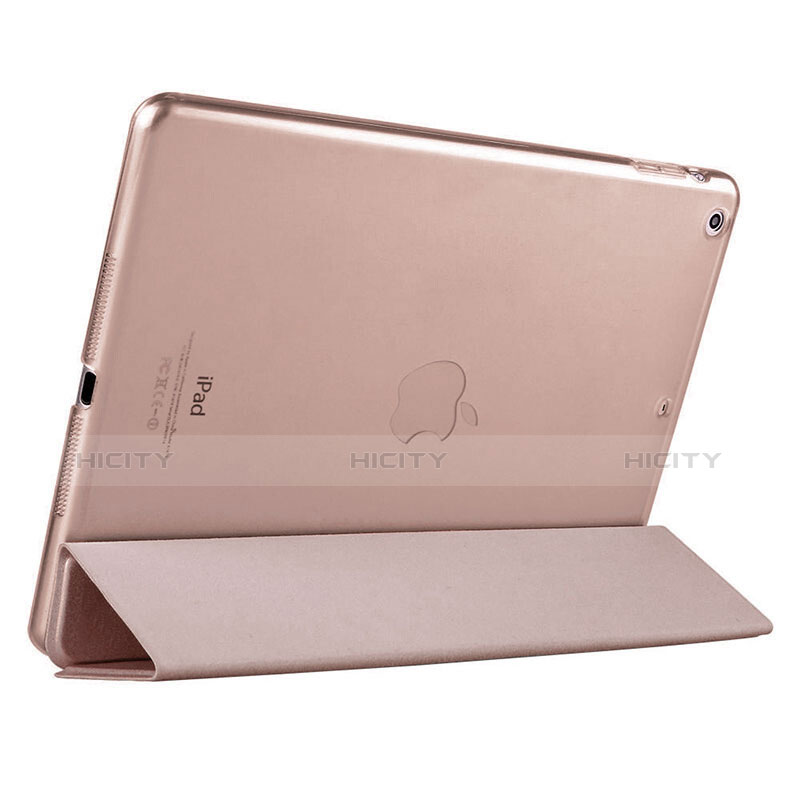 Cover Portafoglio In Pelle con Supporto L01 per Apple iPad Air Oro Rosa