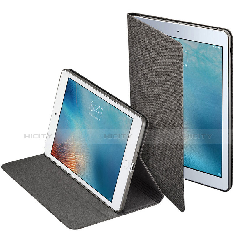 Cover Portafoglio In Pelle con Supporto L01 per Apple iPad Mini 2 Nero