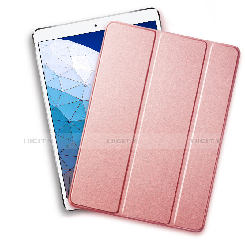 Cover Portafoglio In Pelle con Supporto L01 per Apple iPad New Air (2019) 10.5 Oro Rosa