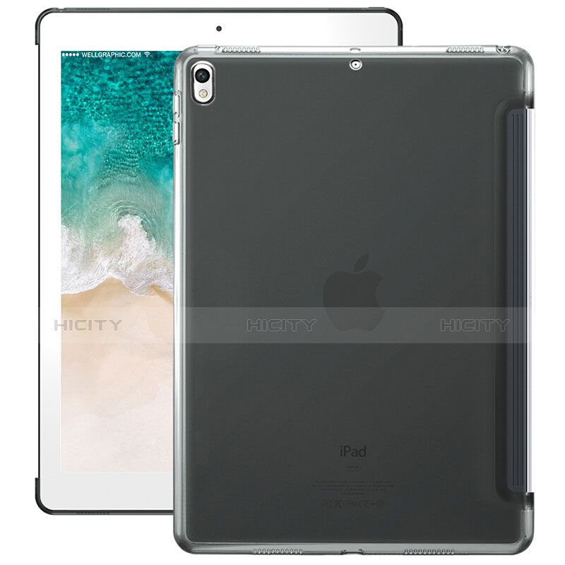 Cover Portafoglio In Pelle con Supporto L01 per Apple iPad Pro 10.5 Grigio