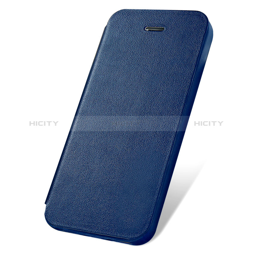 Cover Portafoglio In Pelle con Supporto L01 per Apple iPhone 5 Blu