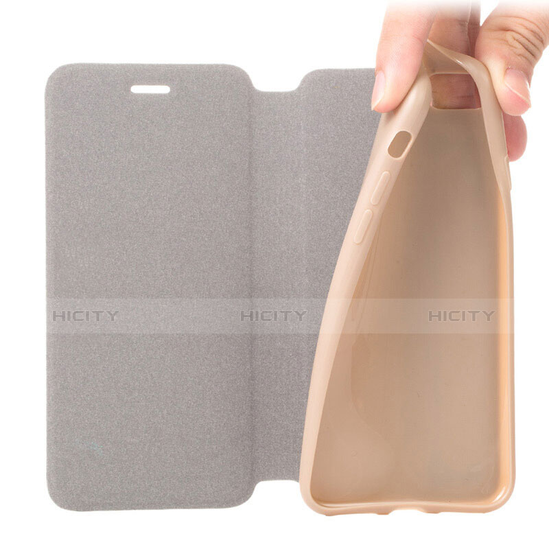 Cover Portafoglio In Pelle con Supporto L01 per Apple iPhone 7 Oro