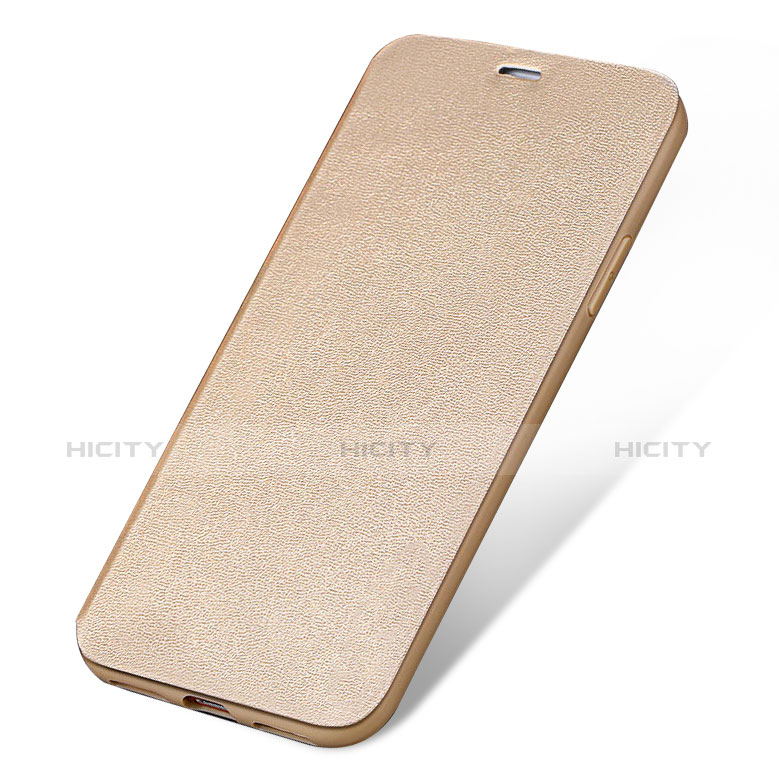 Cover Portafoglio In Pelle con Supporto L01 per Apple iPhone 8 Oro