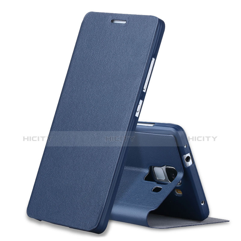 Cover Portafoglio In Pelle con Supporto L01 per Huawei Honor 7 Blu