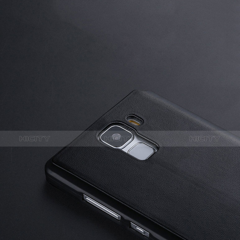 Cover Portafoglio In Pelle con Supporto L01 per Huawei Honor 7 Nero