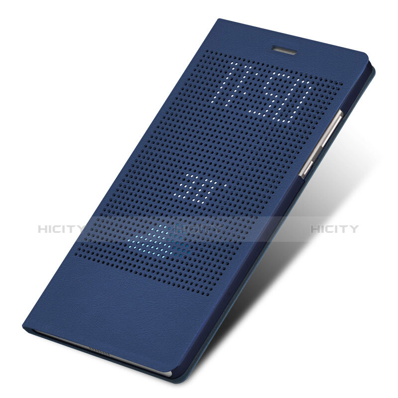 Cover Portafoglio In Pelle con Supporto L01 per Huawei Honor Note 8 Blu