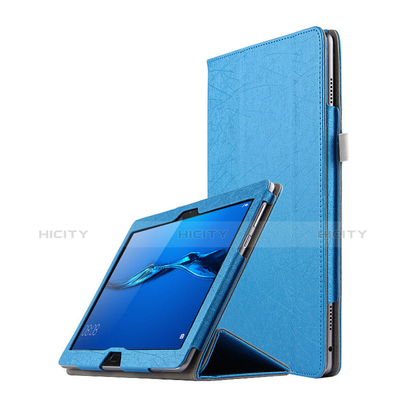 Cover Portafoglio In Pelle con Supporto L01 per Huawei MediaPad M3 Lite 10.1 BAH-W09 Blu